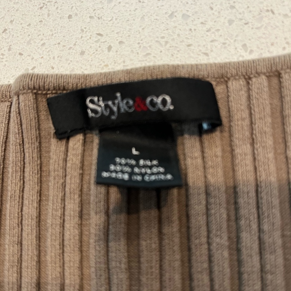 Style & Co. Men's V-Neck Ribbed Sweater - Brown - Picture 2 of 2